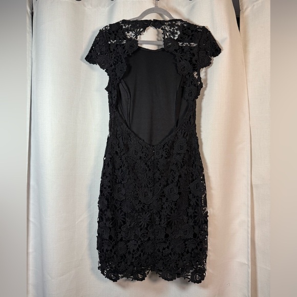 Lulus Romance Language Black Backless Lace Dress Medium - Picture 6 of 10